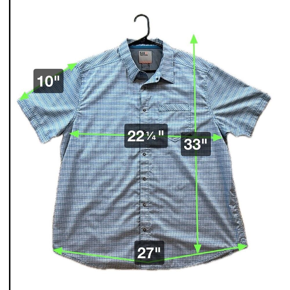 5.11‎ Tactical Shirt Mens XL Button Up Intrepid Snap Button Lightweight Striped - Picture 5 of 5